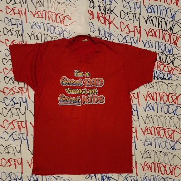 Vintage 1982 Great Dad T Shirt Medium - Picture 2 of 8